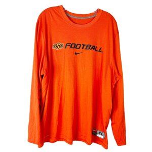 Nike XL Men Dri Fit OSU Oklahoma State Football Orange Long Sleeve Shirt EUC